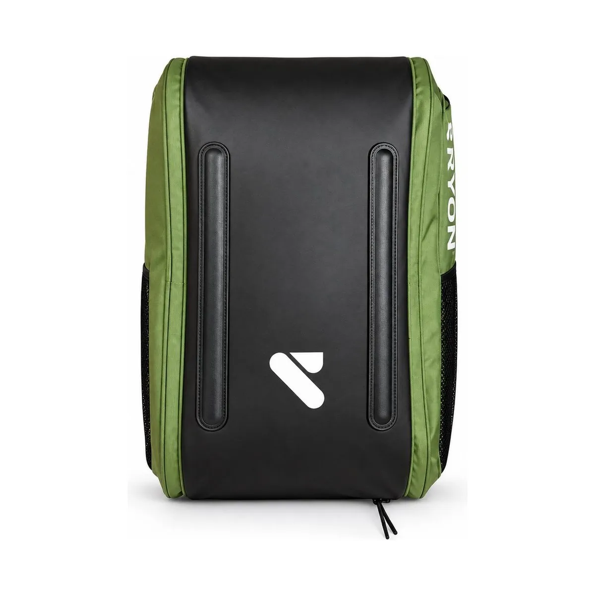 Zaino padel RYON Smash verde, pannello frontale nero con logo V RYON