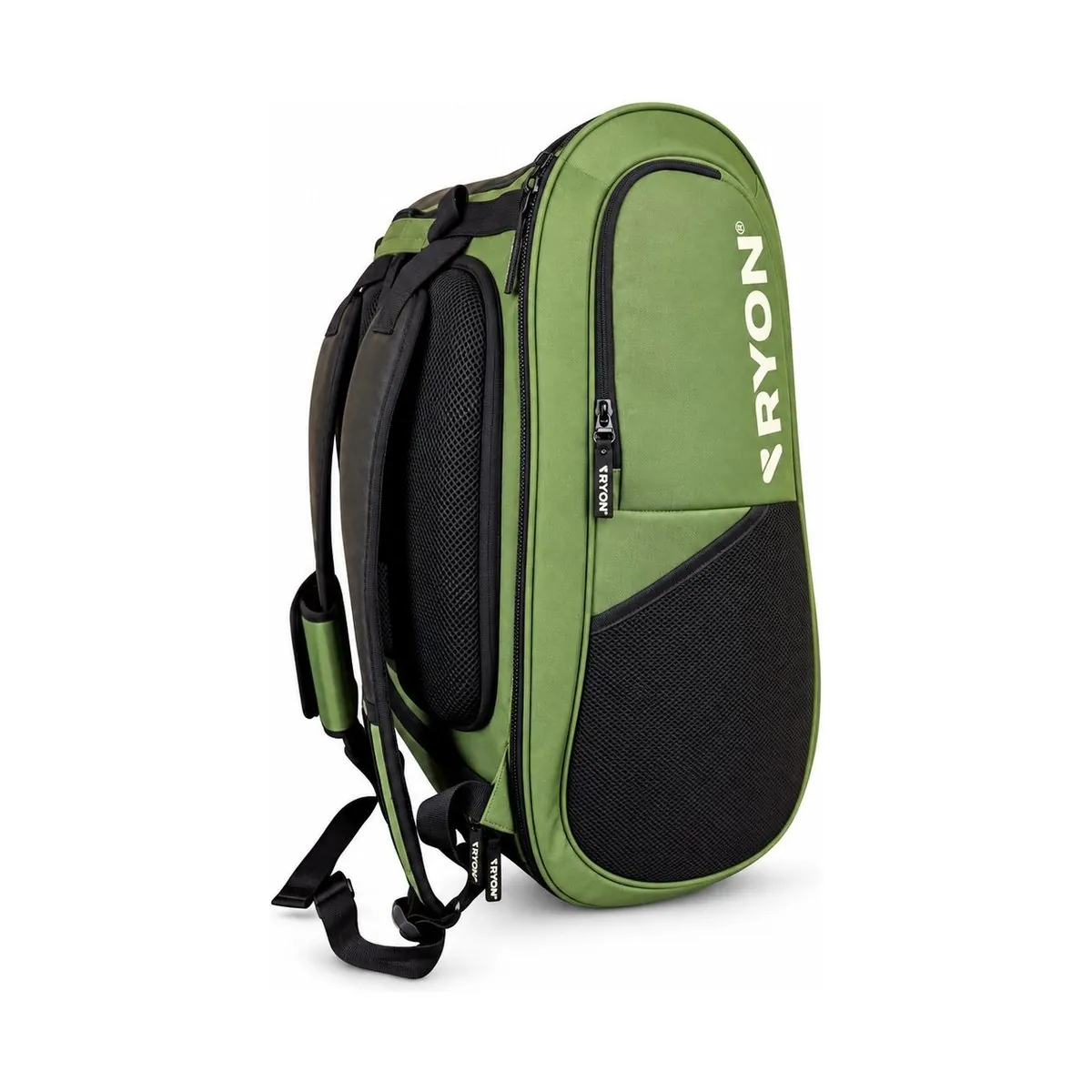 Zaino padel RYON Smash verde vista di lato, con spallacci